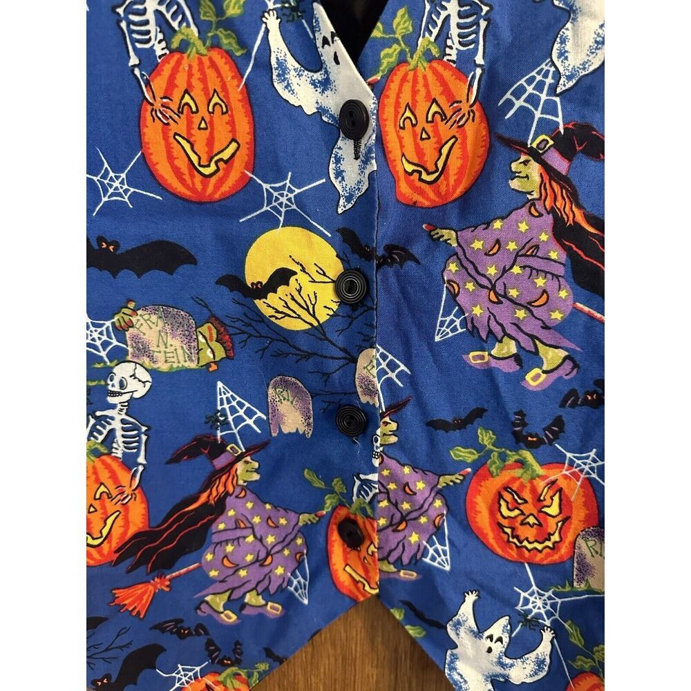 Basic Editions plus 1x Halloween Vest Ghost pumpkins skeleton witch Frankenstein - Picture 3 of 6